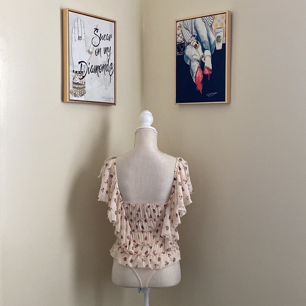 Juliet Printed Bodysuit in Ivory Combo - Picture 11 of 14